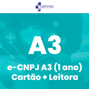 Certificado Digital e-CNPJ A3 (1 ano) Cartão + Leitora