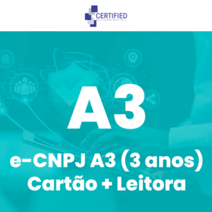 Certificado Digital e-CNPJ A3 (3 anos) Cartão + Leitora